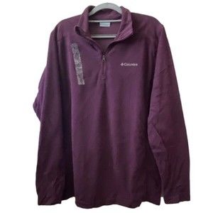 Columbia‎ Fleece Pullover Men's Sz M Purple 1/2 Zip Outdoor Hiking Light NWT